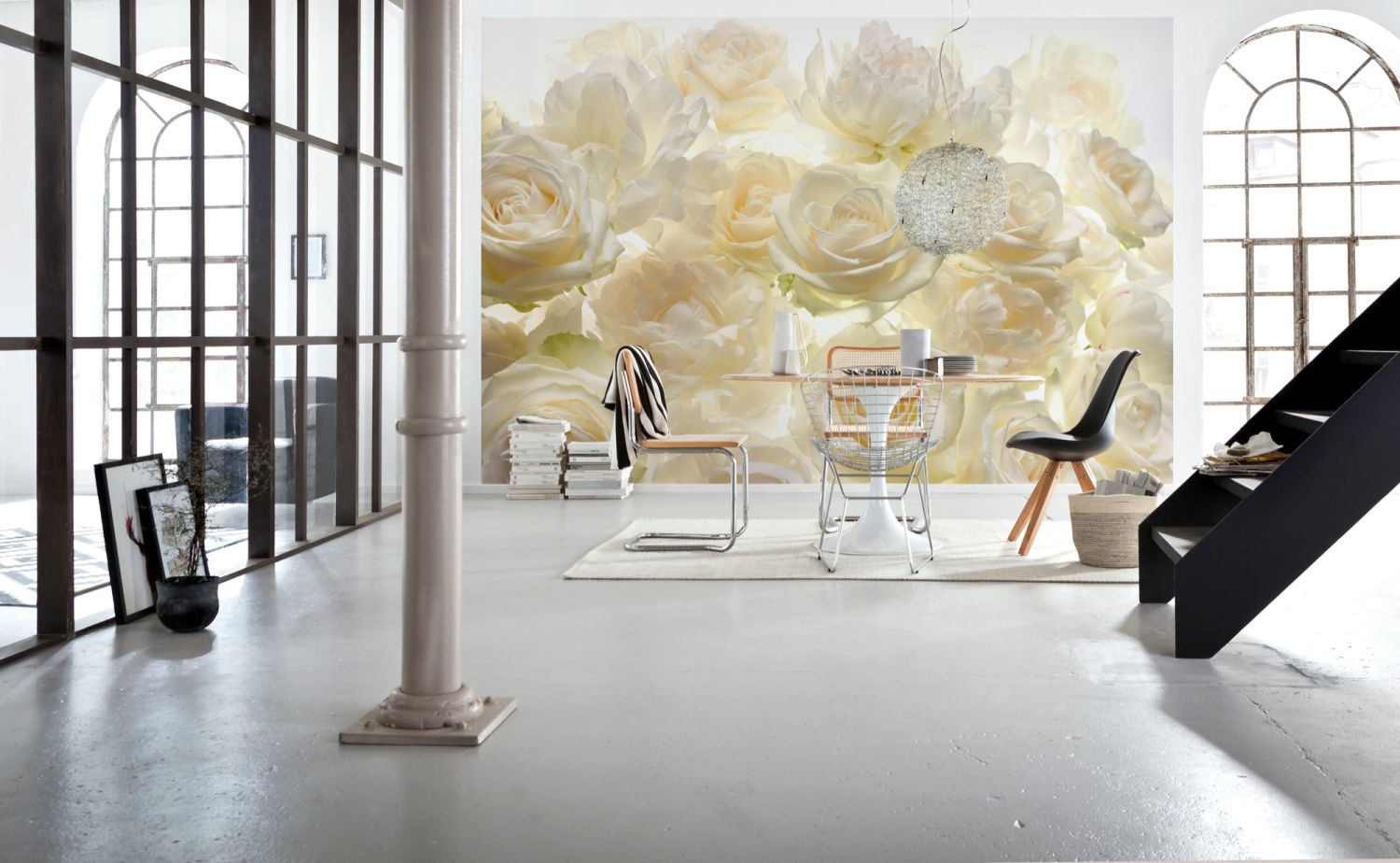 Komar fotobehang rozen gebroken wit - 368 x 248 cm - 611118
