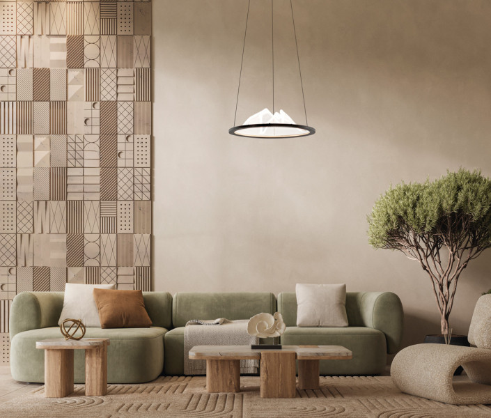 Lampa wisząca BARET kawowo-przezroczysta LED 1x26W Ciepła biel 900lm Italux