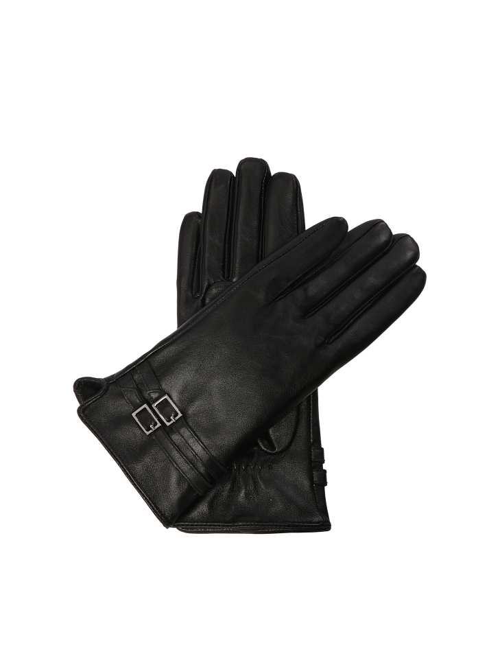 Black soft leather gloves