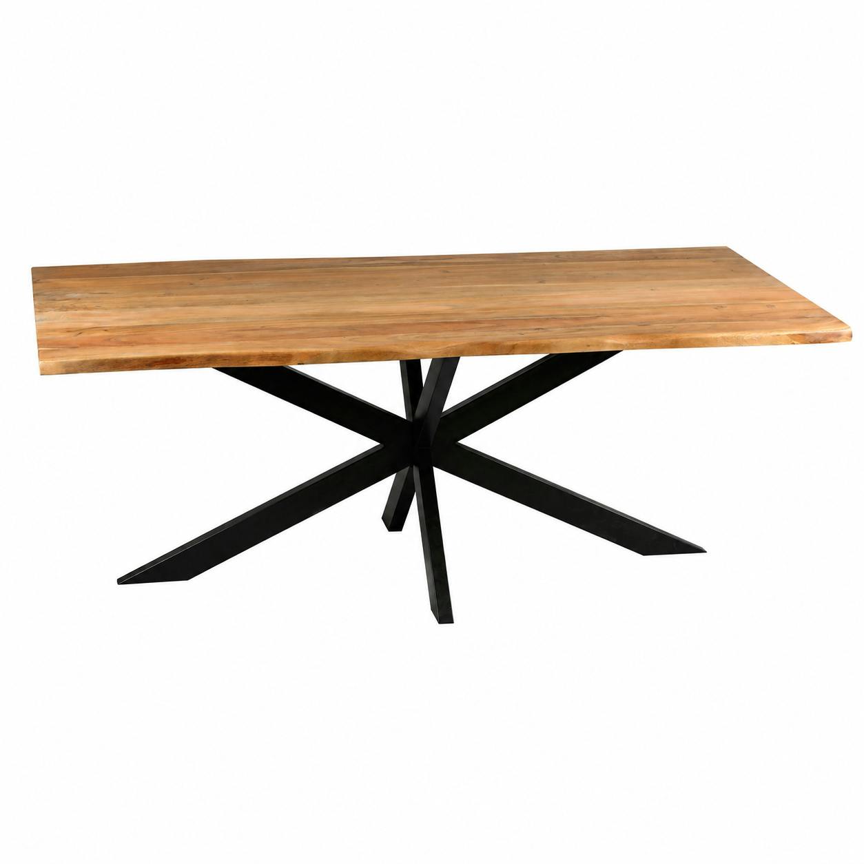 Table à manger bois bords naturels pied central 200 cm CANYON