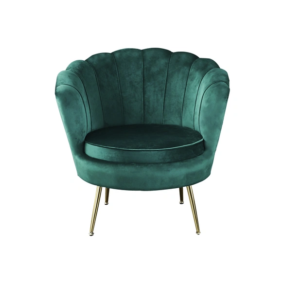 Muschelsessel, Höhe: 78 cm, grün/goldfarben