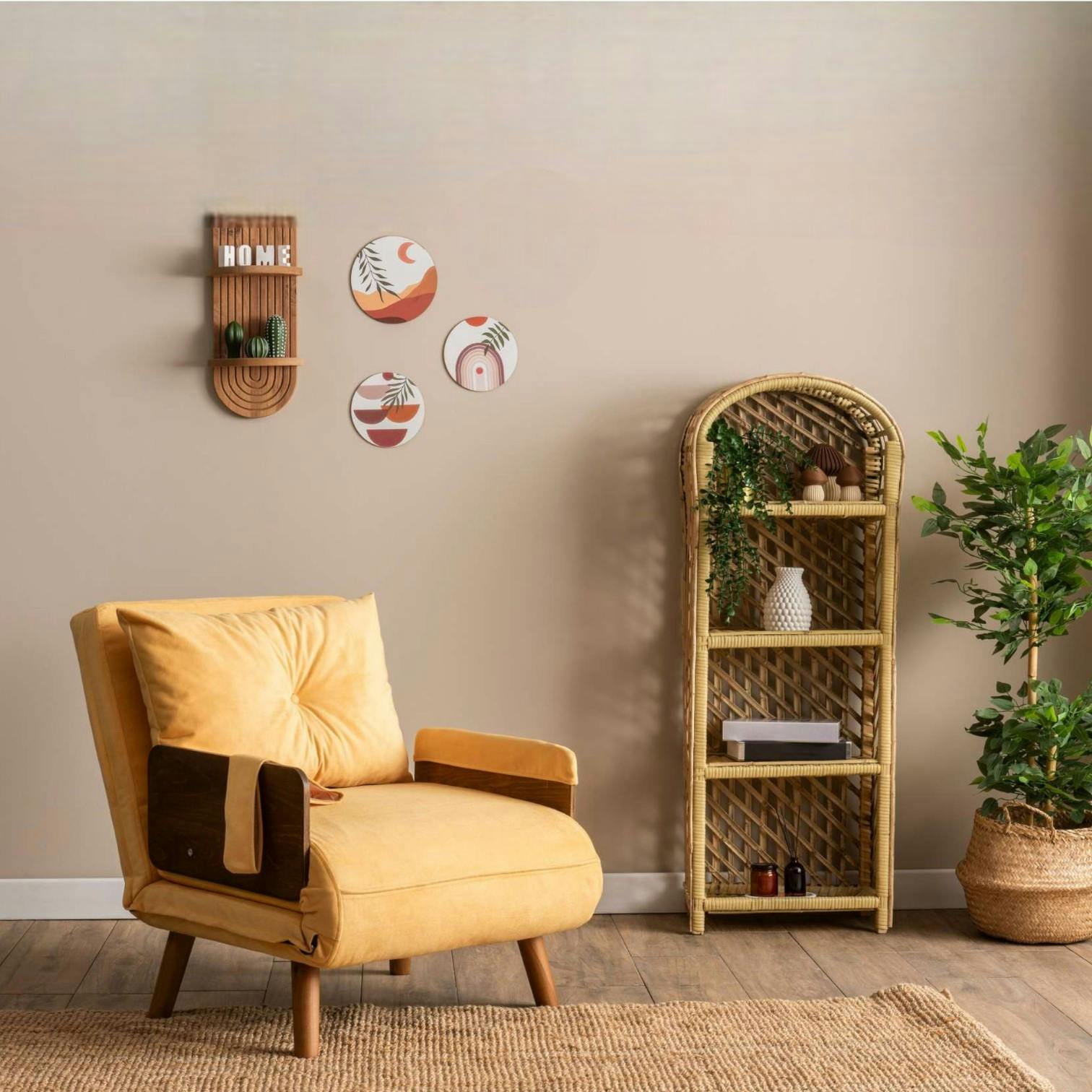 Fauteuil convertible jaune 1 place couchage 190 cm LOJA