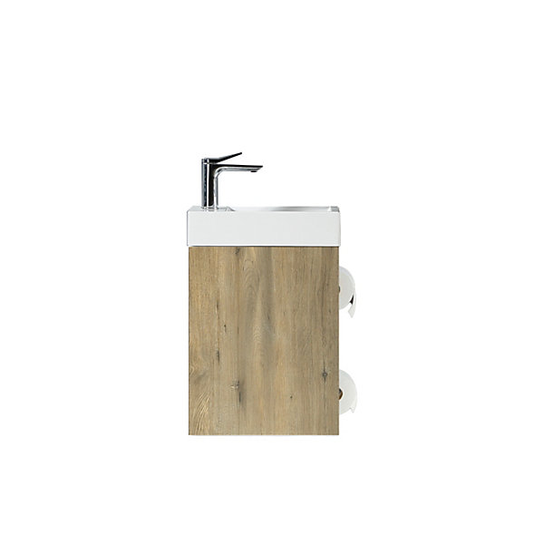 Lave-main salle de bain Aquaba 40 cm finition chêne brun
