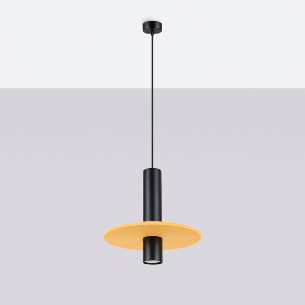 Lampa wisząca PELTA 1 czarna/żółta