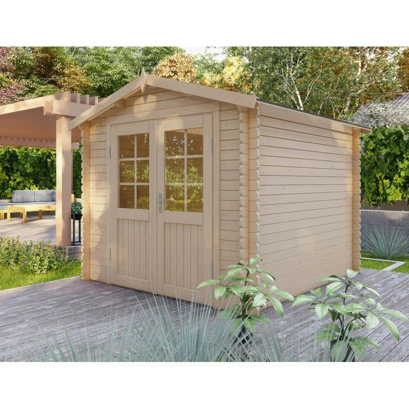 CHAMONIX - Abri de jardin de 6,4 m² en bois de pin et d'épicéa ép. 25 mm