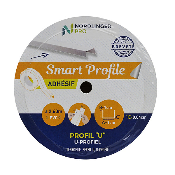 Adhésif Smart Profile profilé U blanc Nordlinger Pro 2.60m 1 x 1 x 1 cm