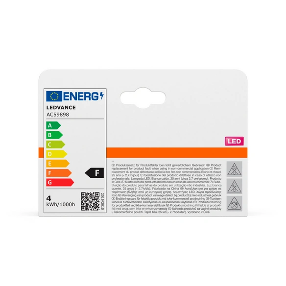 Leuchtmittel, E27, 3,5 W, warmweiß, schwarz
