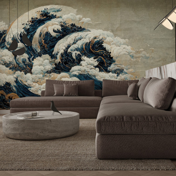Fototapeta OCEAN Fale Japoński Styl Retro 90x60cm