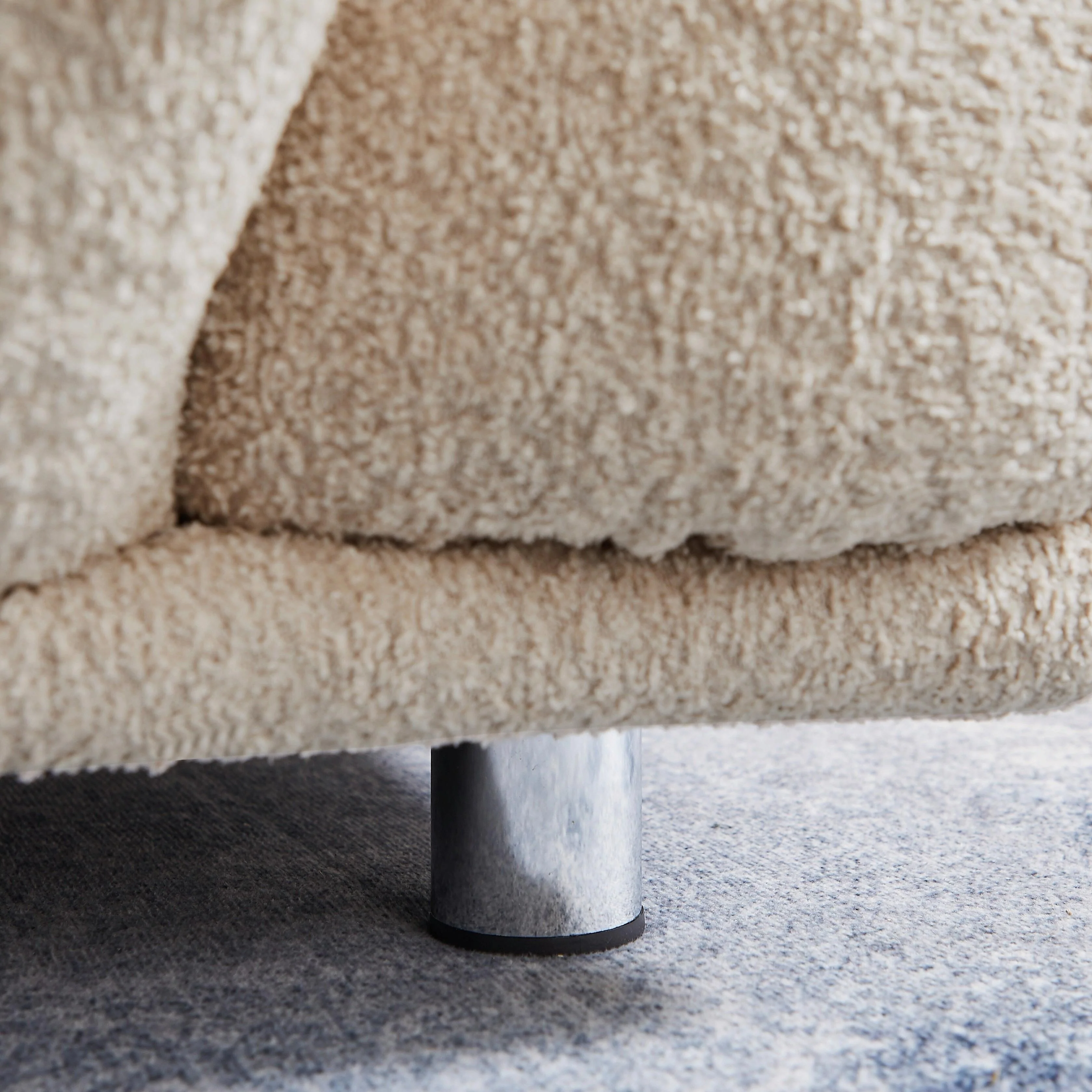 Oversized Sherpa Sofa - Solid Wood Frame & 2 Pillows