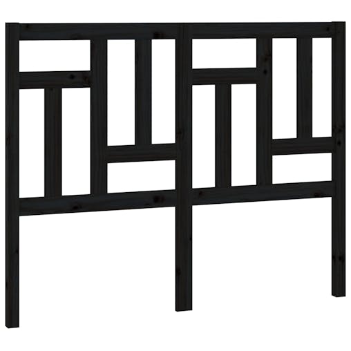 NNEVL Bed Headboard Black 140.5x4x100 cm Solid Wood Pine