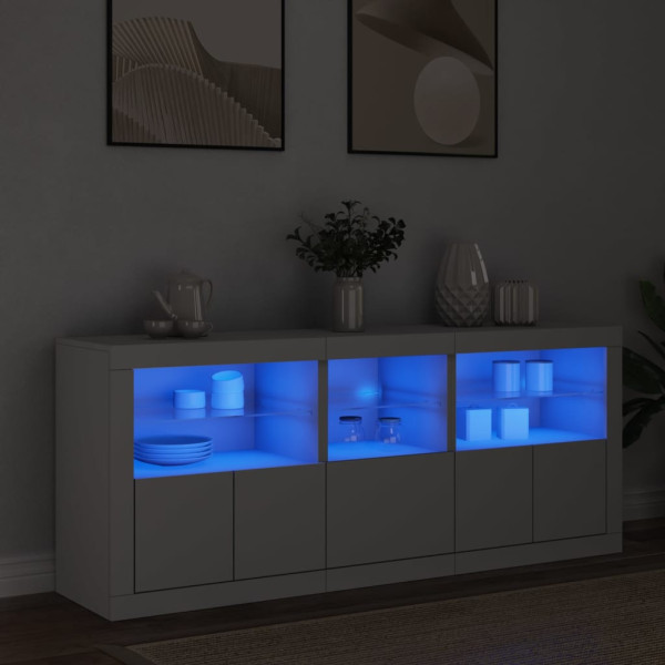Szafka BiałaLED z Drzwiami Szklanymi 162x37x67 cm do Salonu