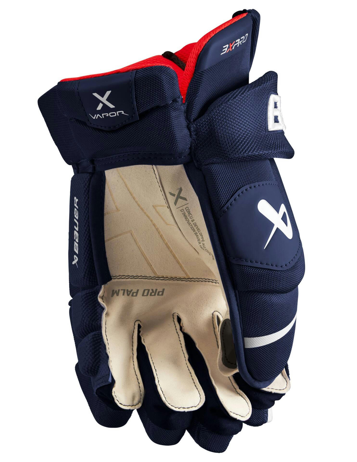 Bauer Vapor 3X Pro Hockey Gloves, Senior, Navy