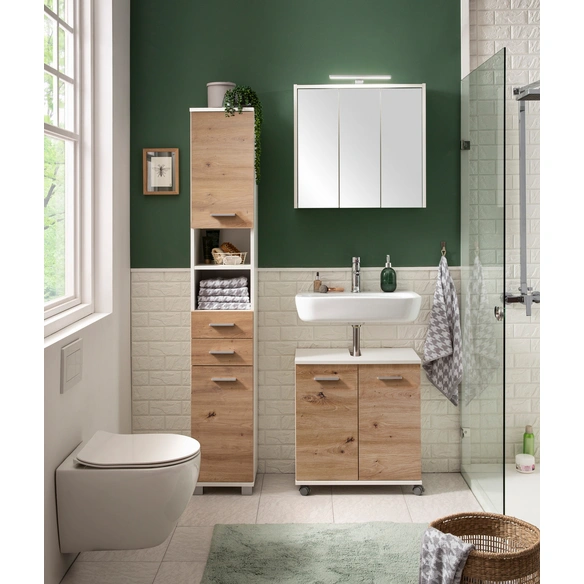 Hochschrank »Palermo«, (BxHxT): 30,3 x 180,9 x 32,6 cm, mattweiß