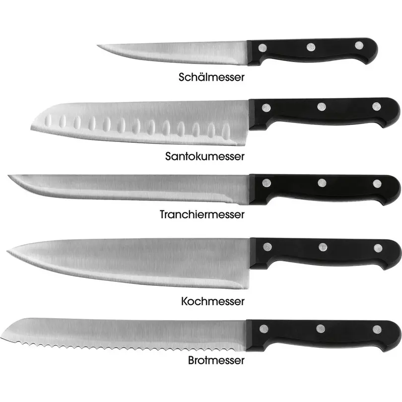 Messerblock 6-teilig Gourmetmaxx