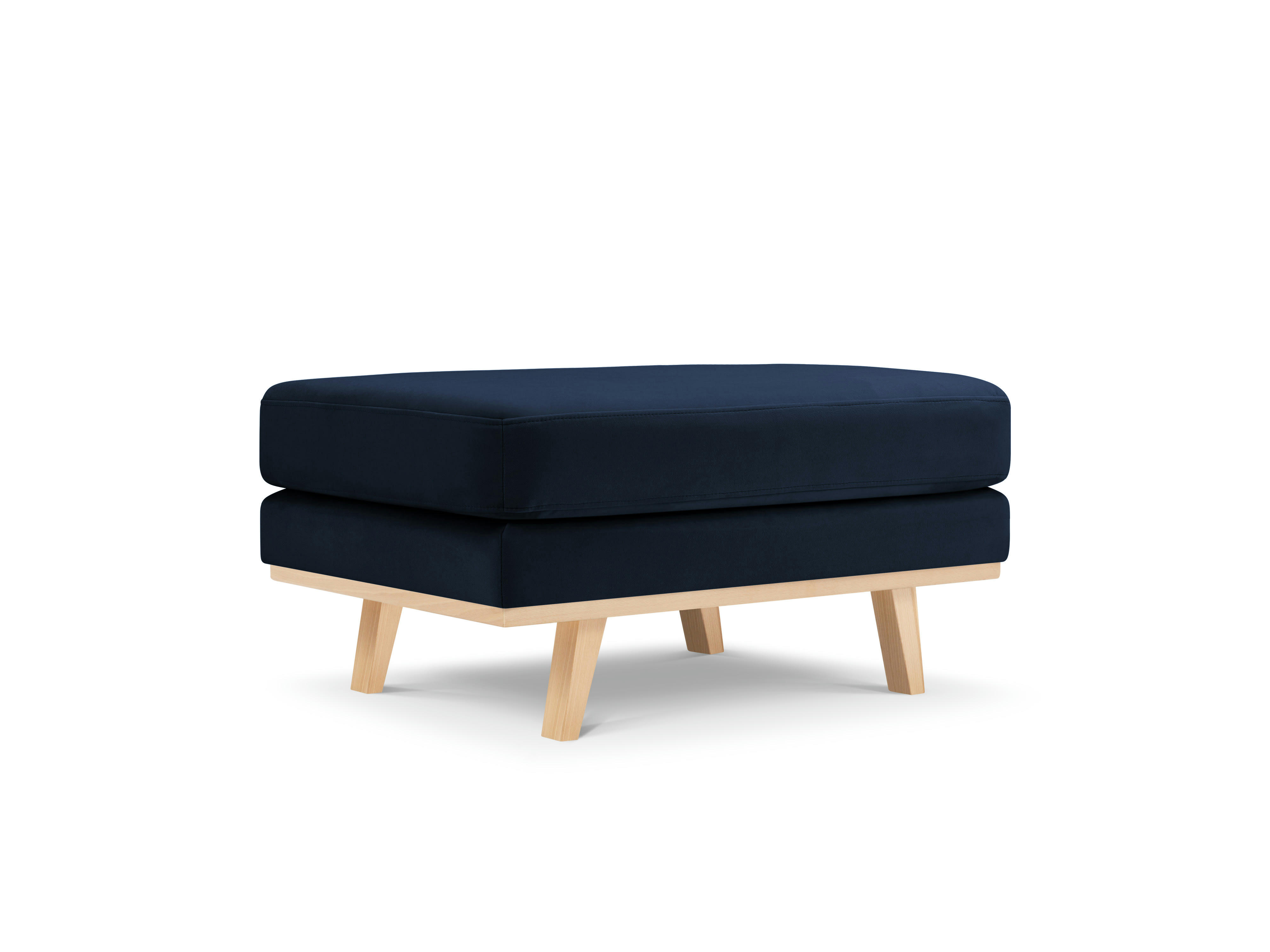 TUGELA - Pouf en velours bleu roi