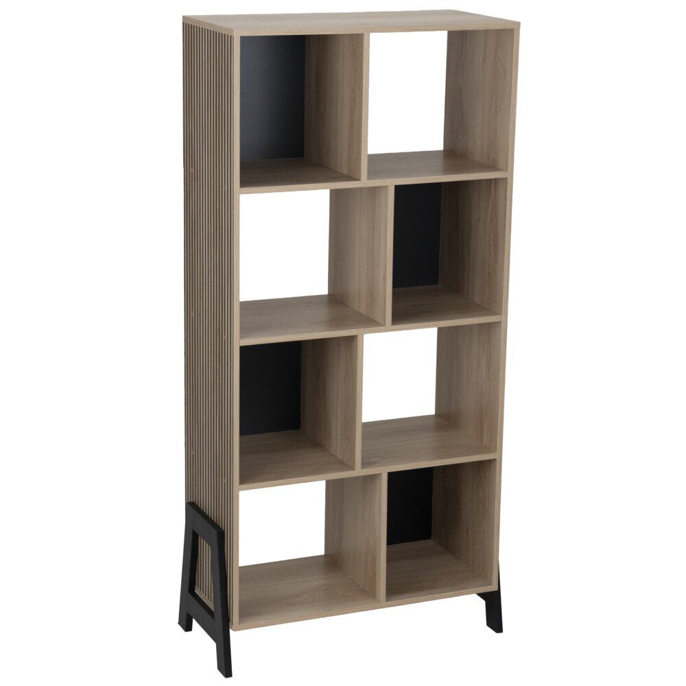 Bibliothèque en bois 8 cases Vivien 63x29,5xH129,5cm