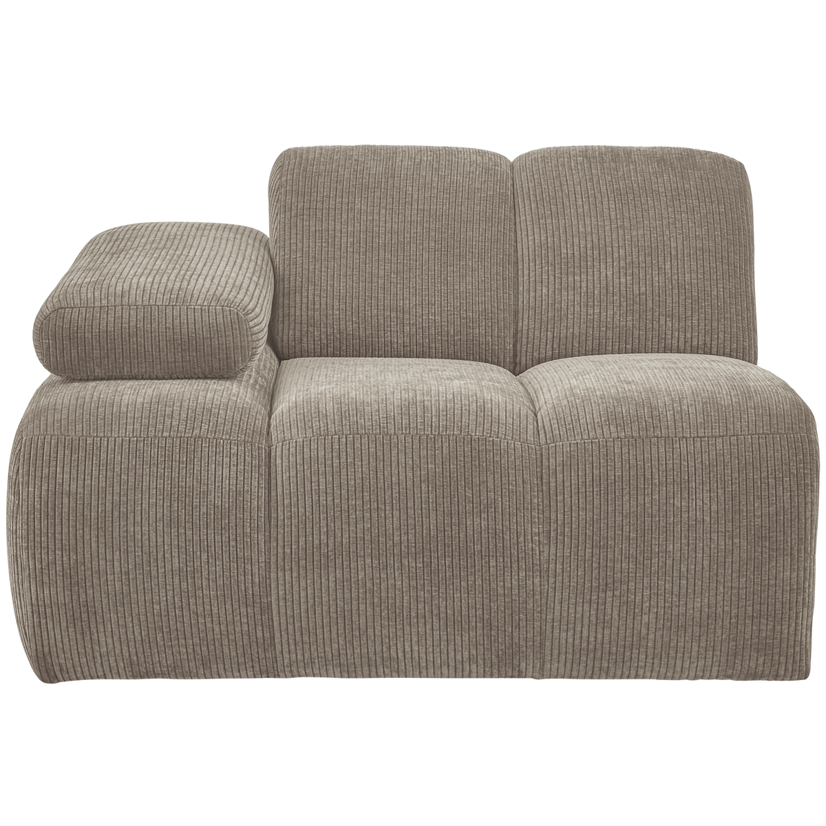 WOOOD 1-zits bank met arm links Mojo - Ribstof - Zand - 74x120x97