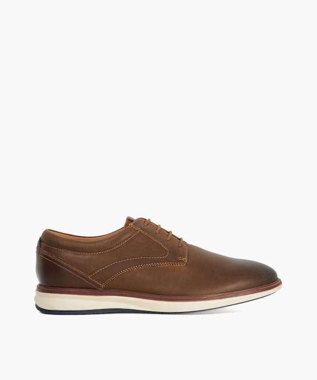 Brydon Brown - Leather Wide Fit Lace-Up Trainers