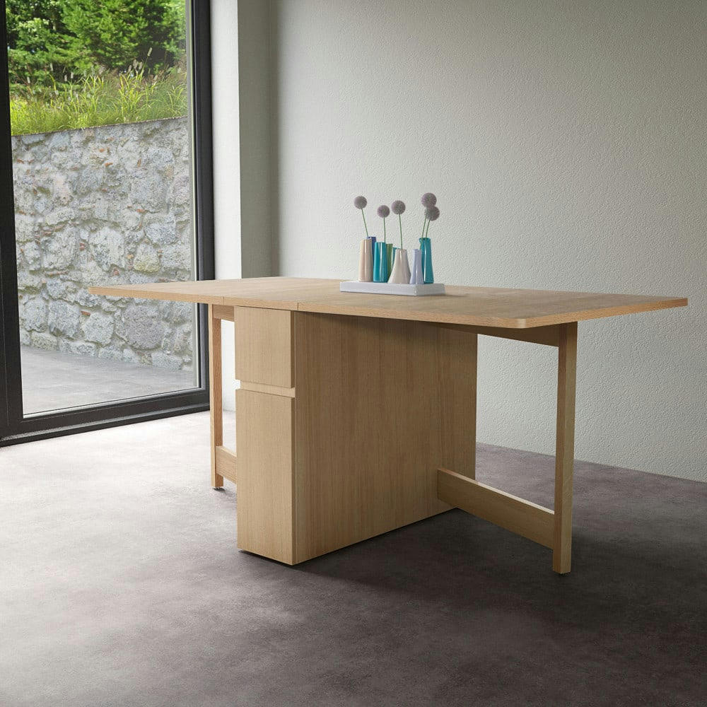 KUNGLA - Table à manger pliable en bois 170x90cm bois clair