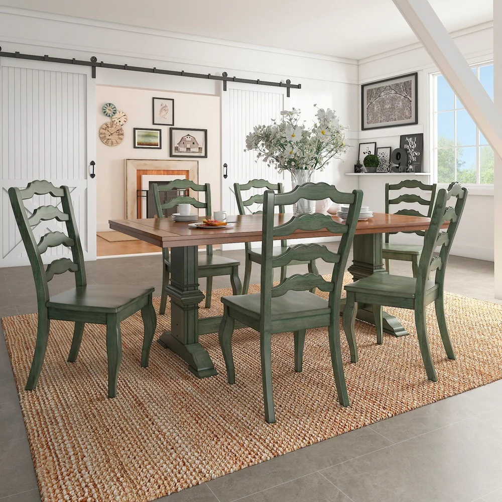 Eleanor Two-tone Solid Wood Top Dining Table by iNSPIRE Q Classic