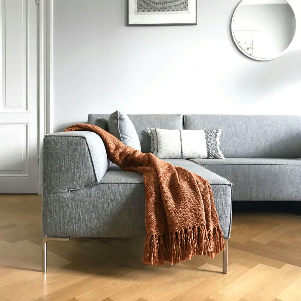 MARBLE - Plaid terre cuite 125x150