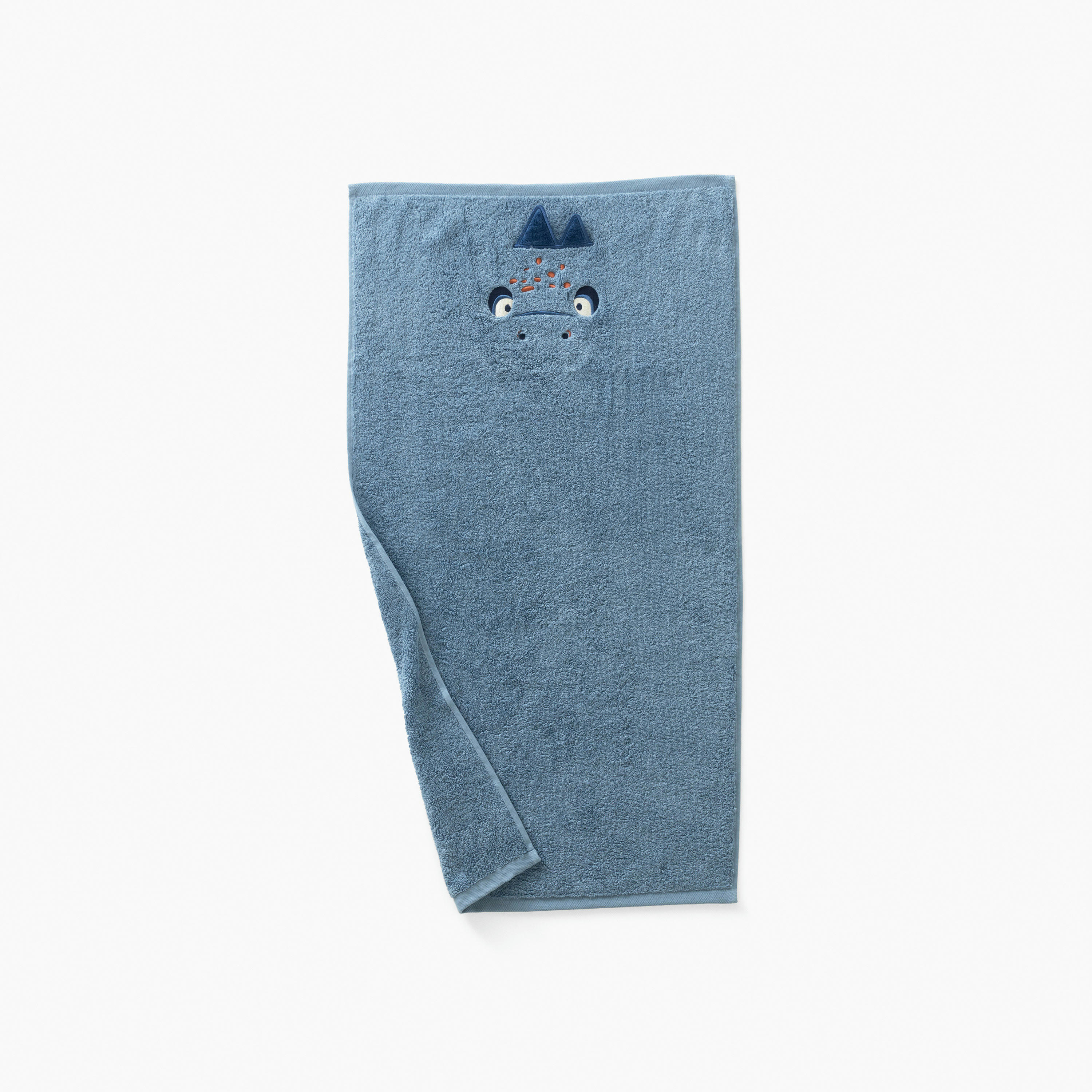 HAPPYFUL - Serviette de toilette Bleu Celeste bouclette brodé bleu 50 x 90 cm