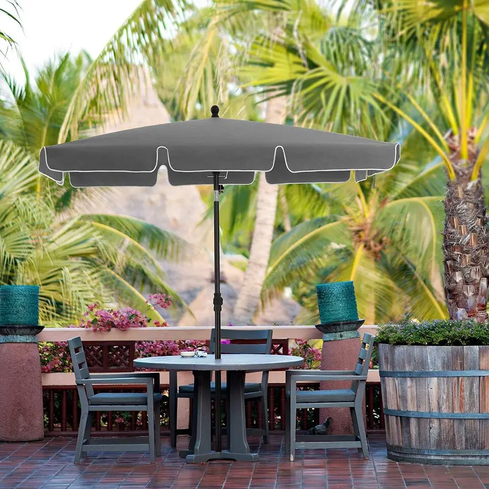 Rechthoekige Parasol - Kantelbaar- Bescherming - 200 x 125 cm - Grijs