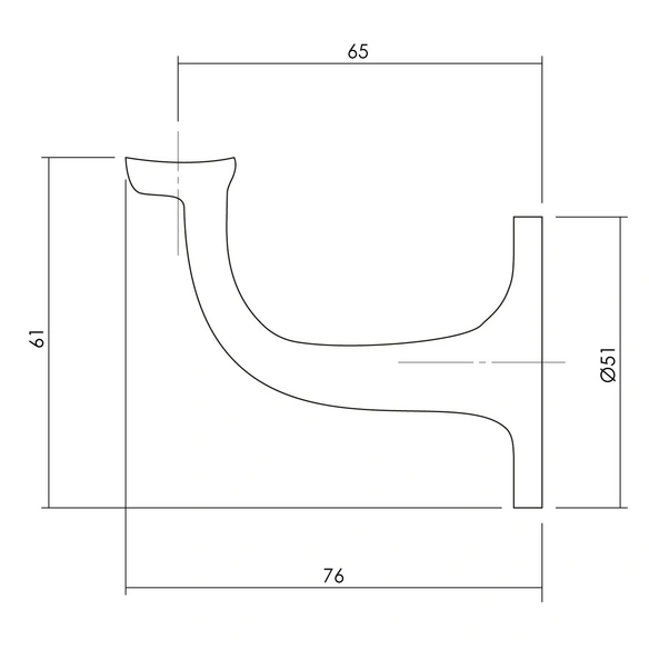 Handlaufträger, Messing, runde Auflage