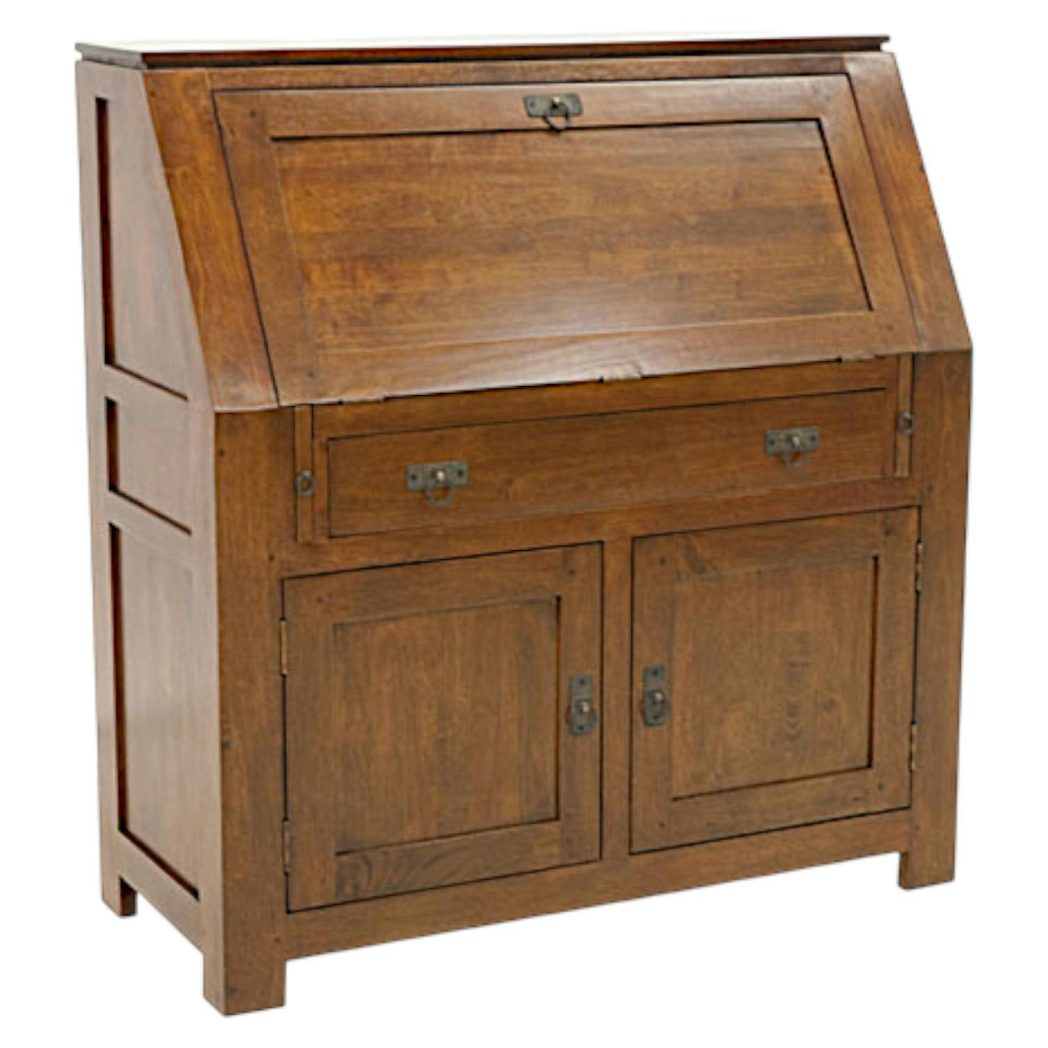 Bureau refermable Hévéa 3 portes, 1 tiroir 106x46x113cm HELENA