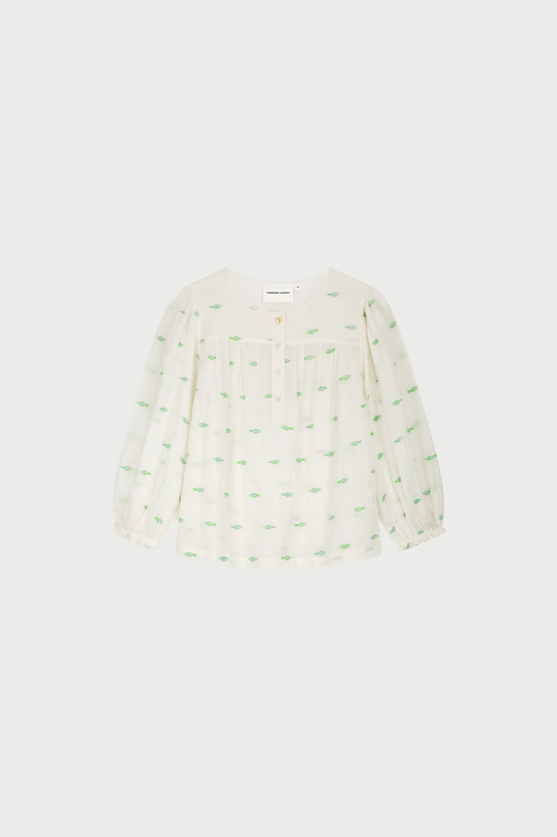 Bindi Top | Cosy White/Green