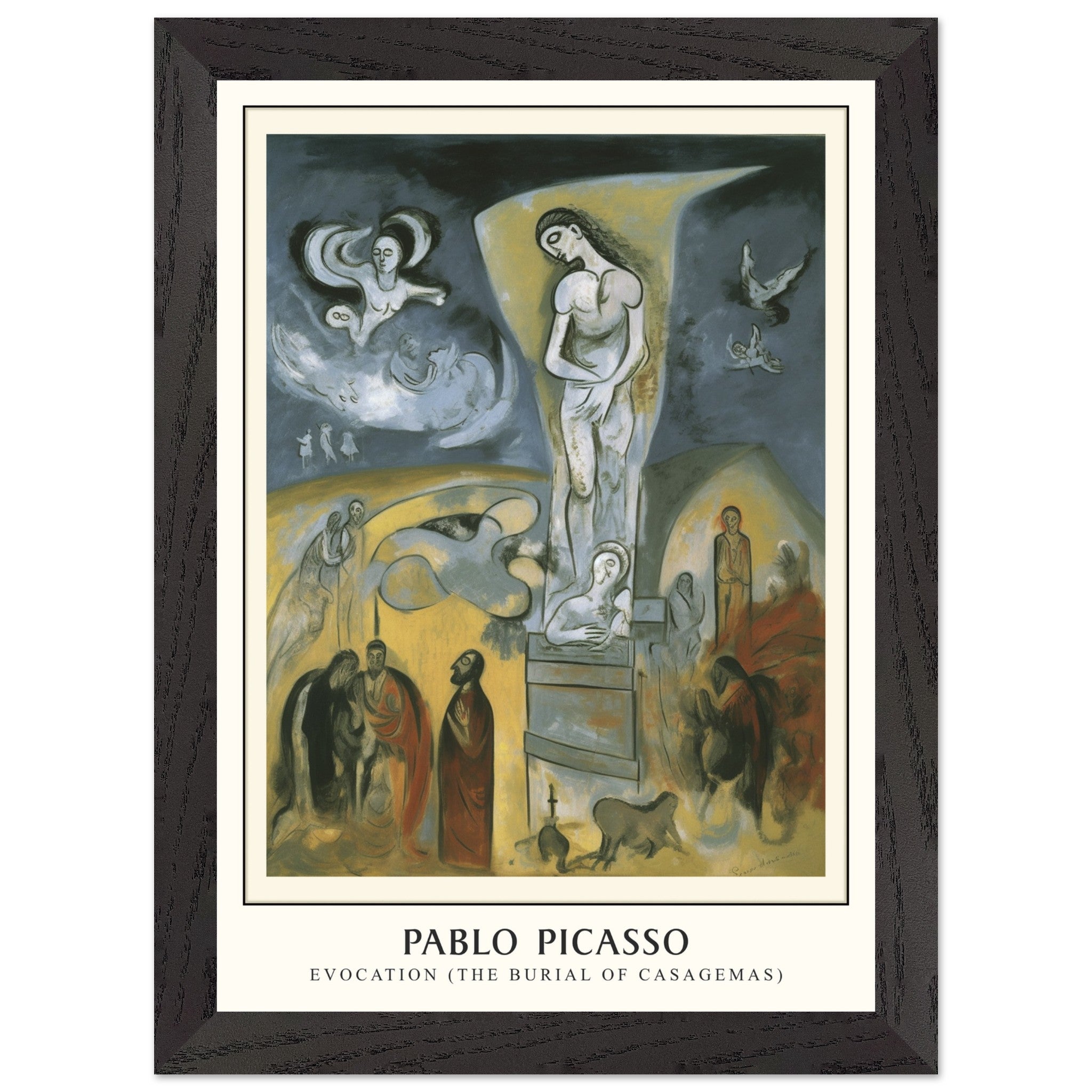 Artfulprints Poster met Lijst Pablo Picasso - Evocation  - A4 21x29.7 cm - Meerkleurig