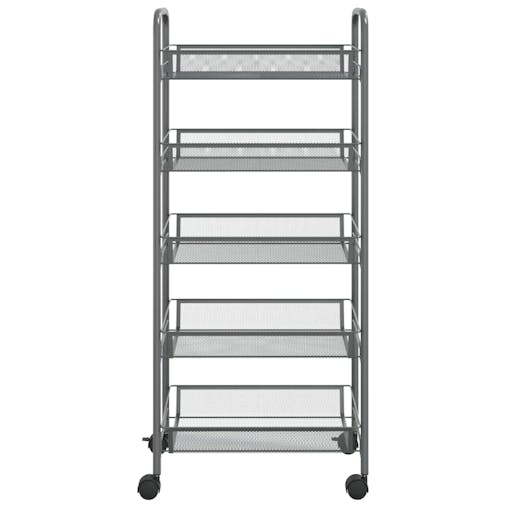 NNEVL 5-Tier Kitchen Trolley Grey 46x26x105 cm Iron