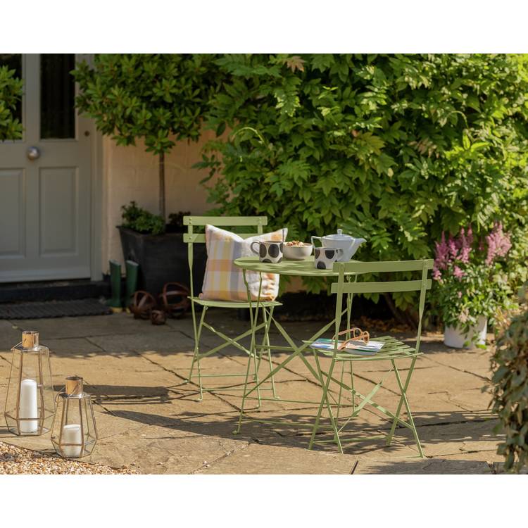 Habitat Eve 2 Seater Metal Garden Bistro Set - Green
