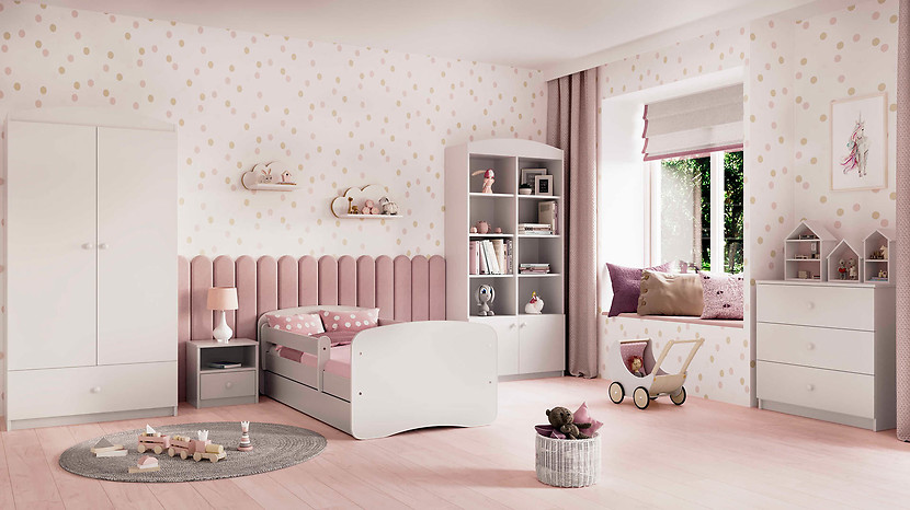 Łóżko Babydreams 140x70 z szufladą białe