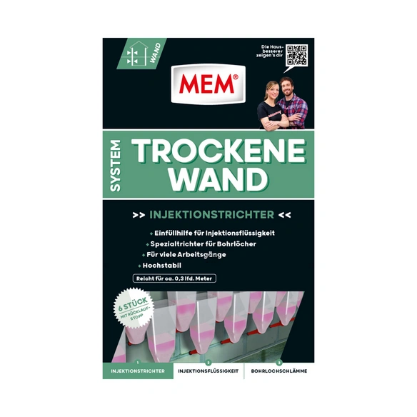 Rißinjektion, System trockene Wand Injektionstrichter