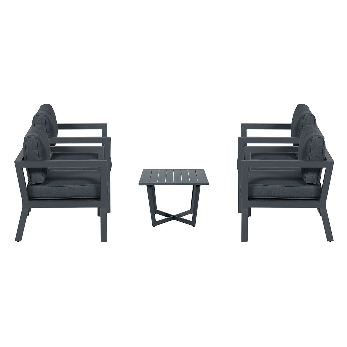 Garden Impressions loungeset San Luis donker grijs