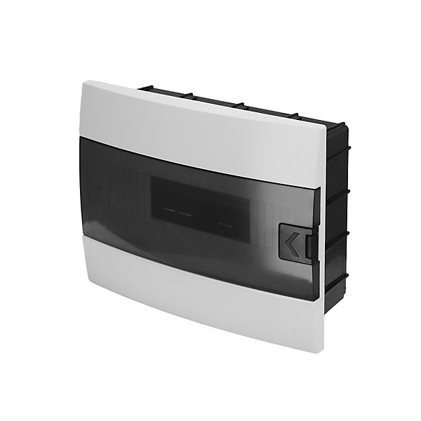 Coffret électrique encastré 12 modules Tableau électrique nu blanc fumé, 285 x 223 x 110 mm, HOROZ