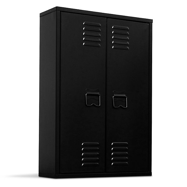 Armoire murale ESTER 2 portes métal noir design industriel