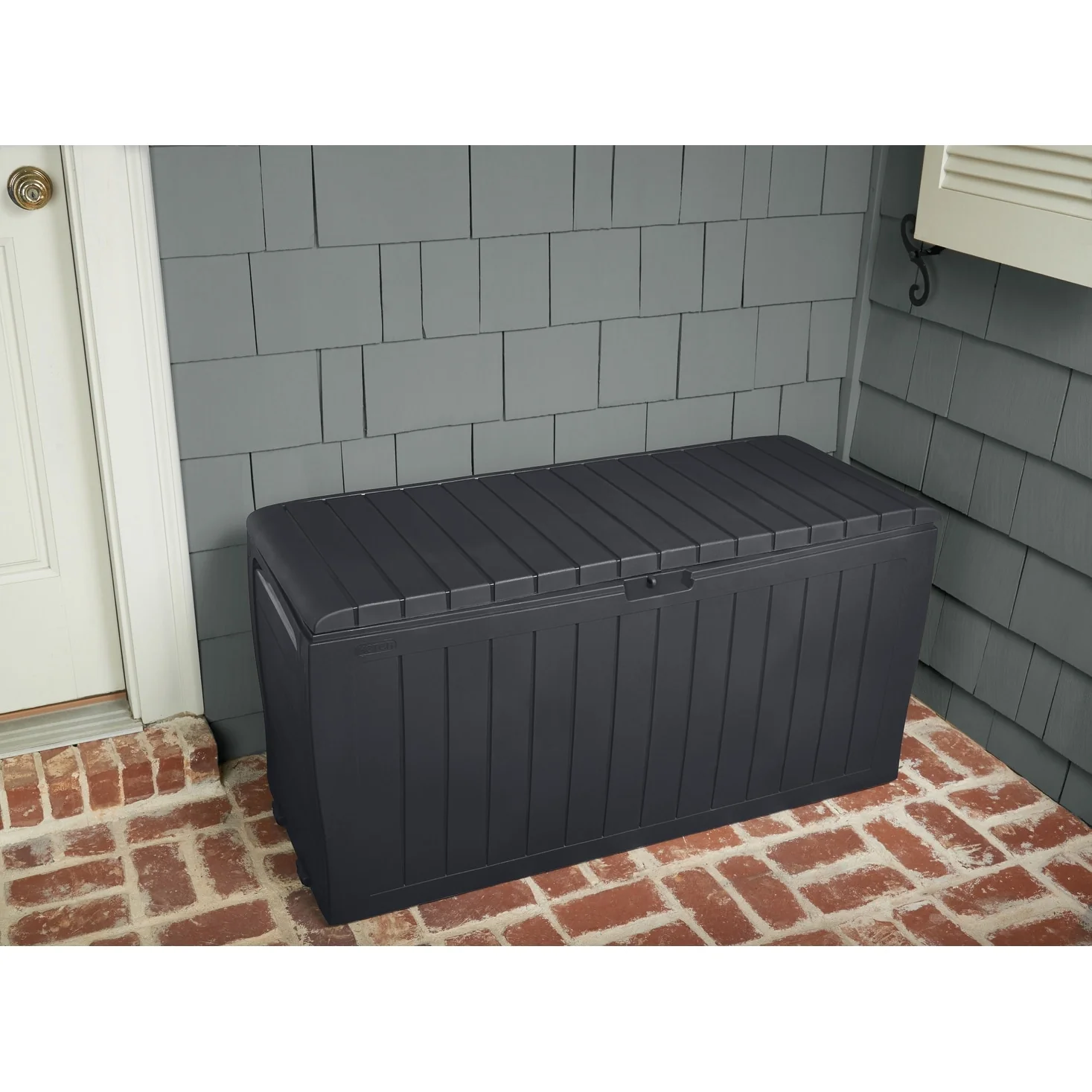 Keter Marvel Plus 71 Gallon Durable Resin Outdoor Storage Deck Box For Furniture and Supplies
