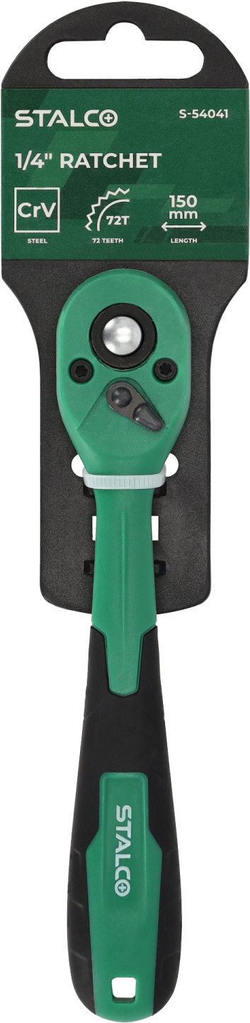 Grzechotka odgięta z powłoką kompozytową 1/4” 150 mm STALCO S-54041