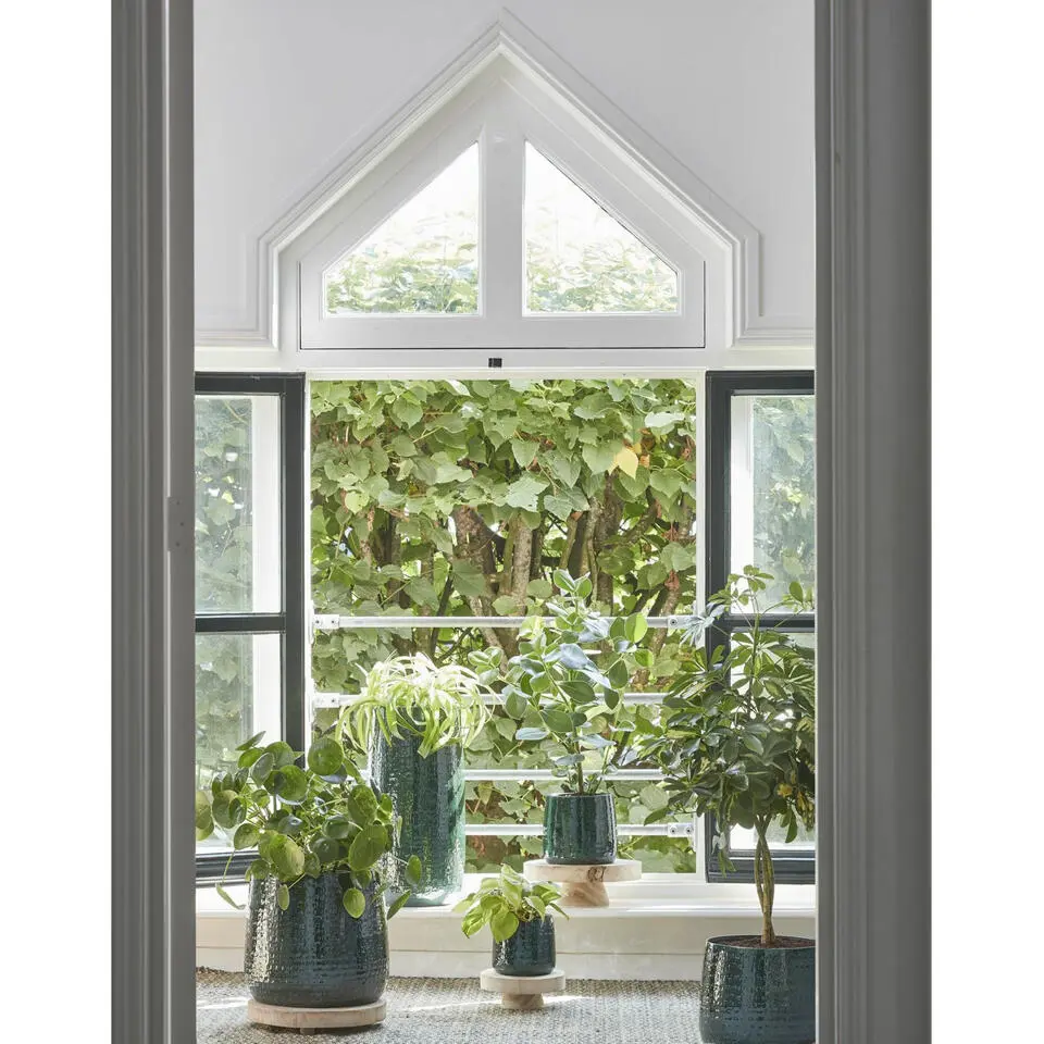 Mica Decorations Plantenpot - keramiek - groen - 28 x 23 cm