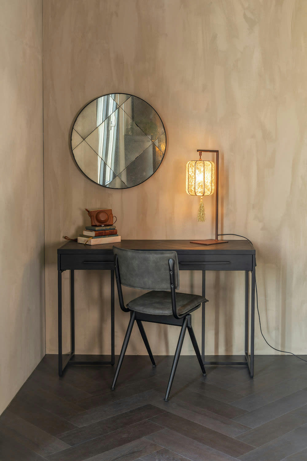 CLASS - Console en bois et acier noir  L120