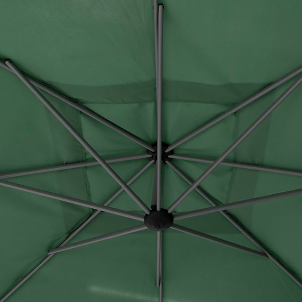 Parasol déporté carré Manoa vert olive D2,5x2,5m en acier Hespéride