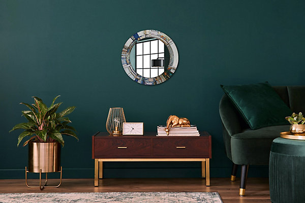 Miroir Circulaire avec Cadre Imprimé Décoratif Tulup 50 cm - 36 cm Vitrail