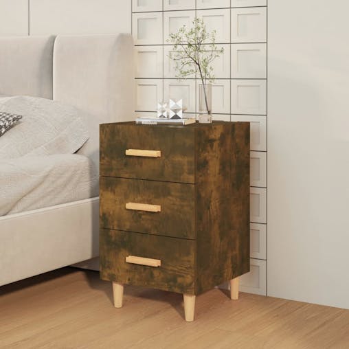 NNEVL Bedside Cabinet Smoked Oak 40x40x66 cm Engineered Wood