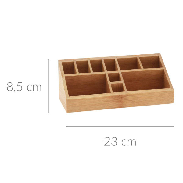 Organizer na kosmetyki bambusowy, naturalny, 23 x 9 x 8,5 cm