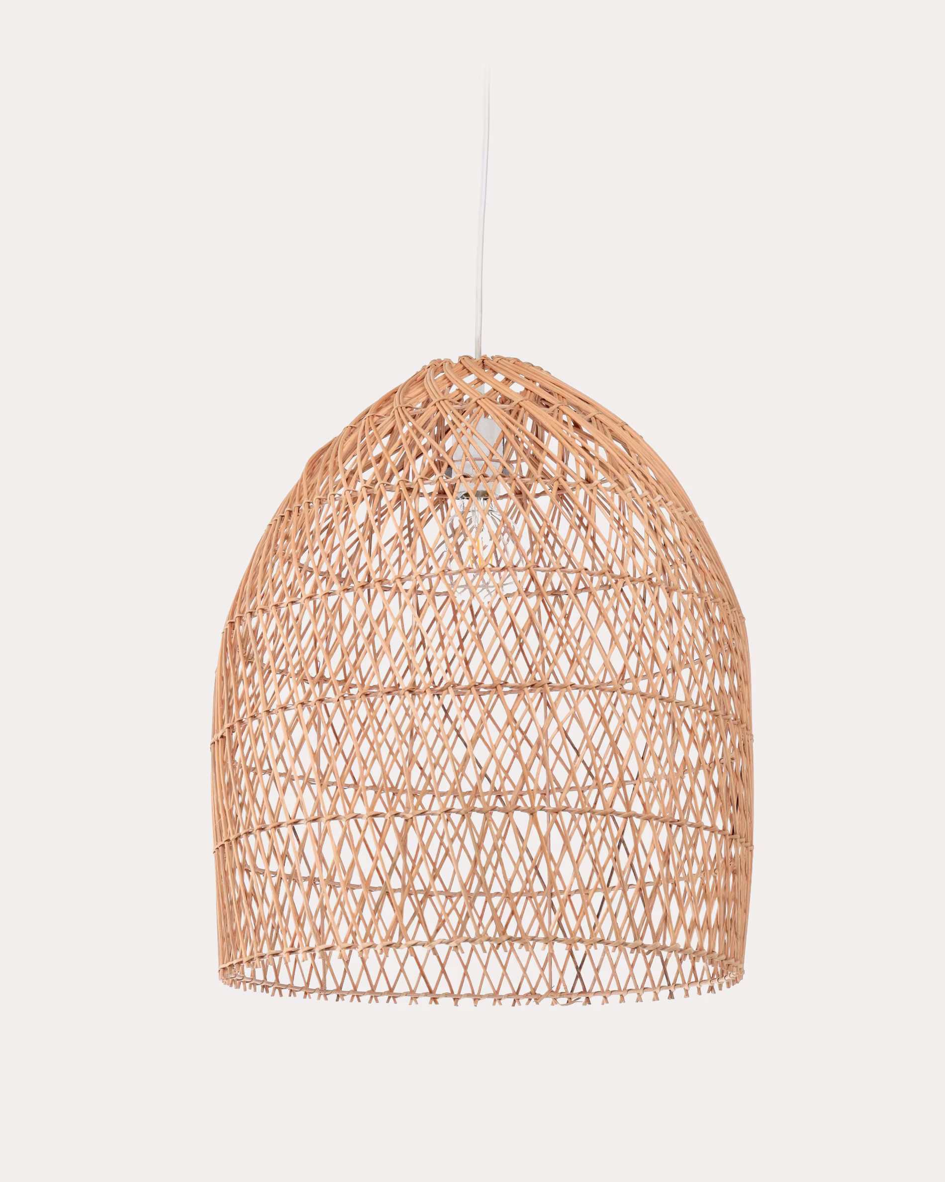 Pantalla para lámpara de techo Domitila ratán con acabado natural Ø 44 cm