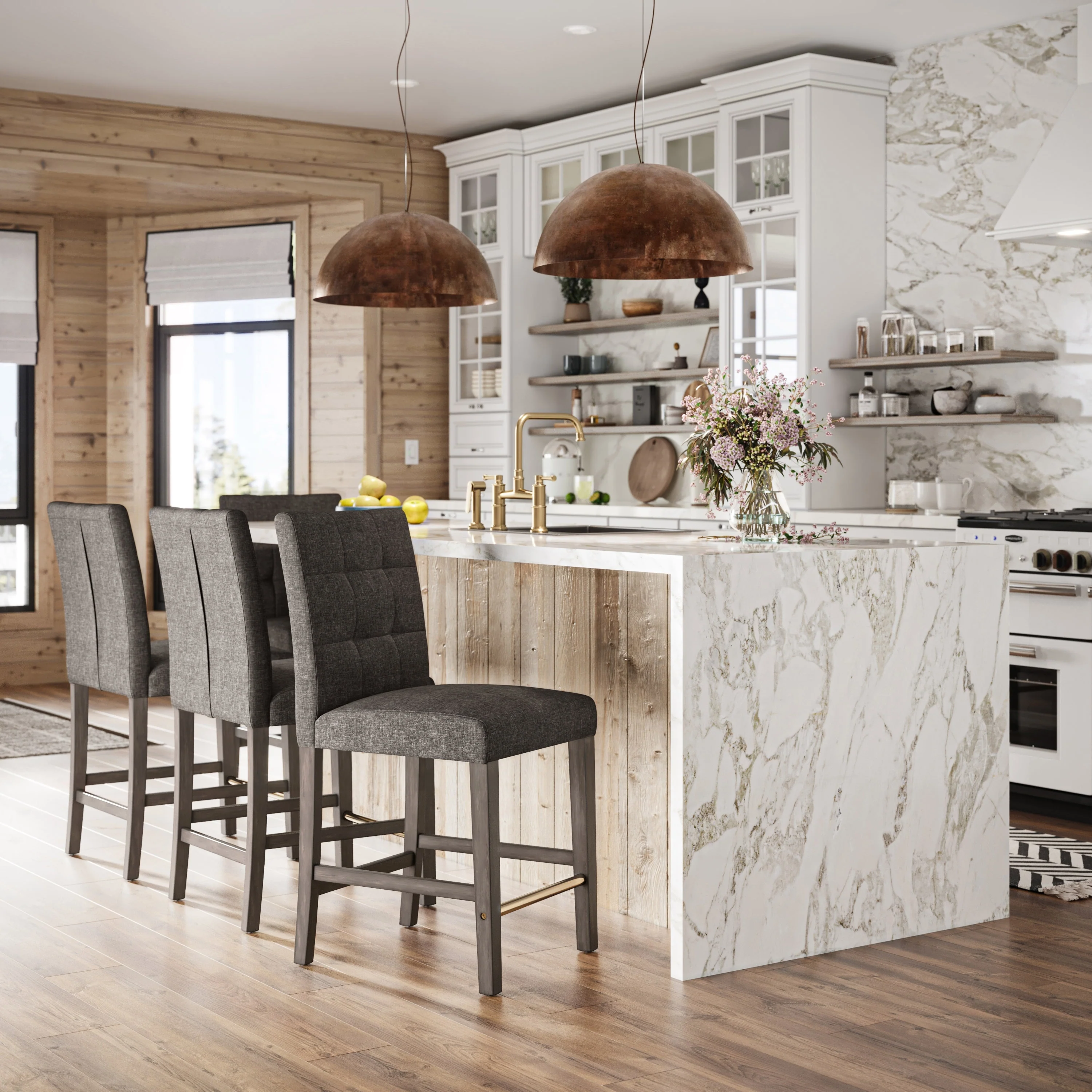 Leila Upholstered 25 Counter Height Bar Stool