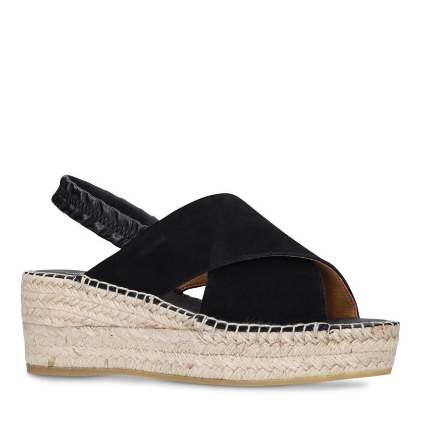 Manfield Zwarte suède sleehakken