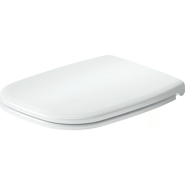 Abattant WC plastique Carré Blanc, Lunette toilettes universel à frein de chute / fermeture amortie - 35,9x42,9x4,9cm - Univavo